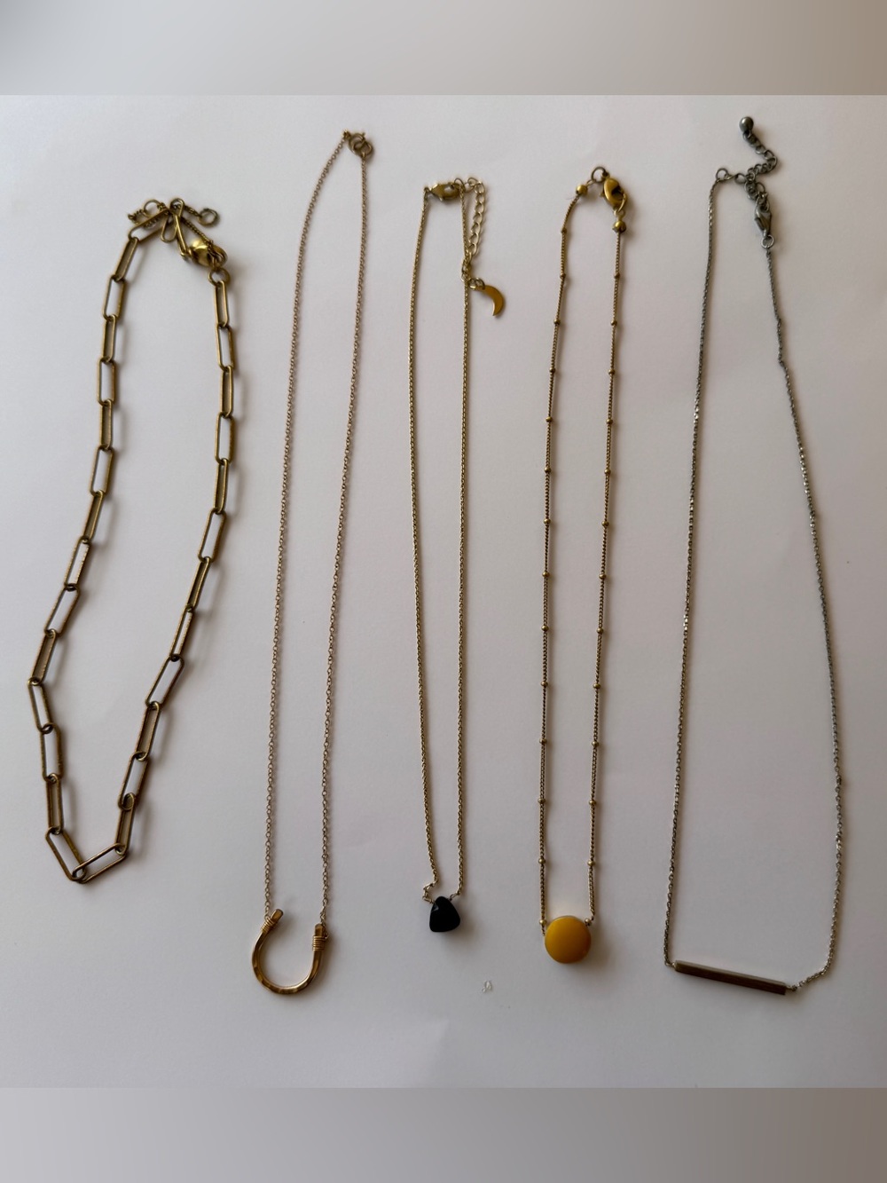 Delicate Gold costume jewelry set, various brands, including Madewell